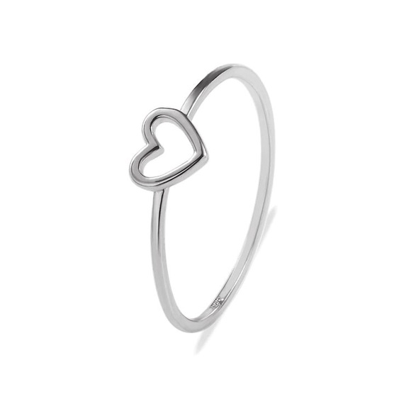Dainty Minimalist Heart Ring in Silver and Gold - Picture 3 of 5